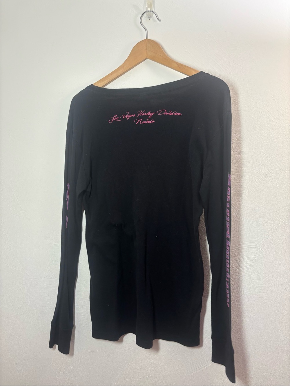Harley-Davidson Crewneck Beaded Long Sleeve Tee Las Vegas Graphic Size Large - Picture 3 of 9